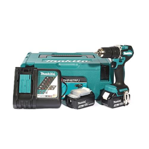 MAKITA สว่านกระแทกไร้สาย 18 โวลต์ ขนาด 13 มม. (1/2 นิ้ว) รุ่น DHP487RFJ